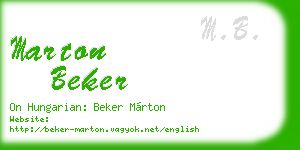 marton beker business card
